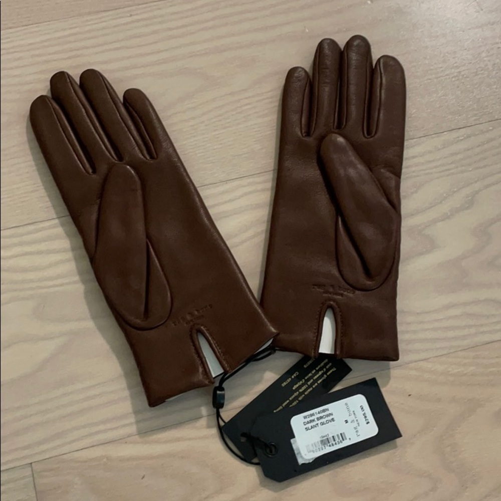 Rag and Bone Dark Brown Slant Gloves Size M NWT